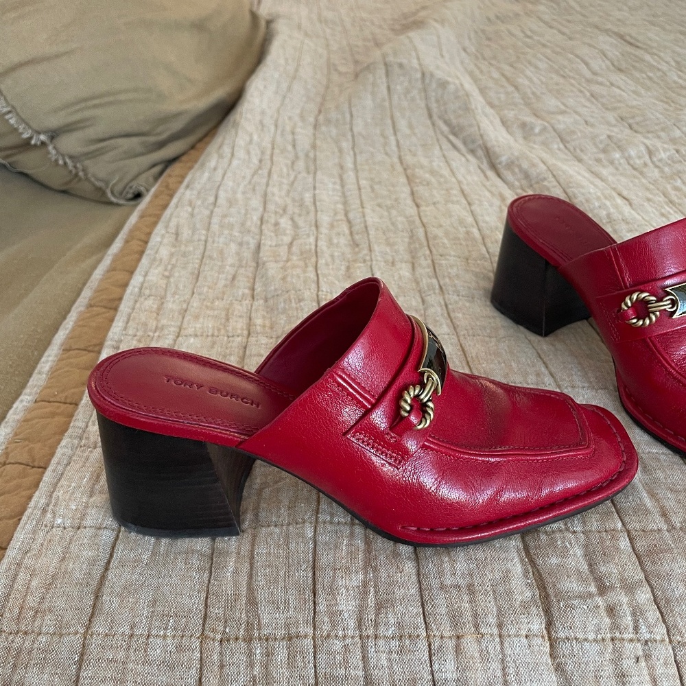 Tory Burch limited edition red mules